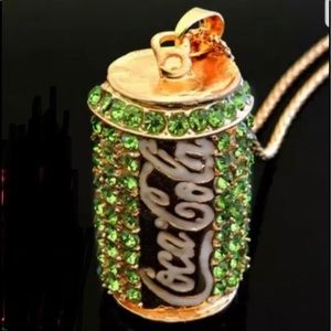Green Crystal Coca-Cola Can Necklace